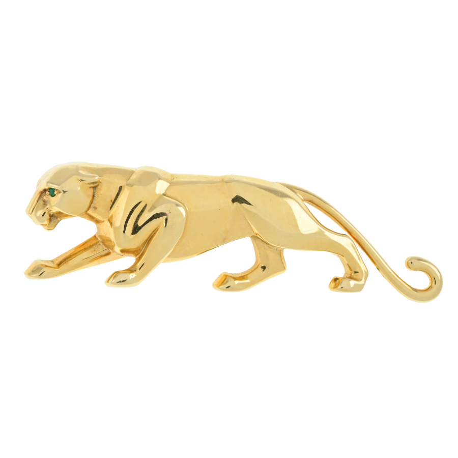 18ct gold panther brooch, by Cartier