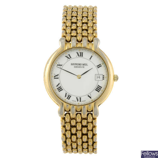 RAYMOND WEIL - a gentleman's gold plated Genève bracelet watch.
