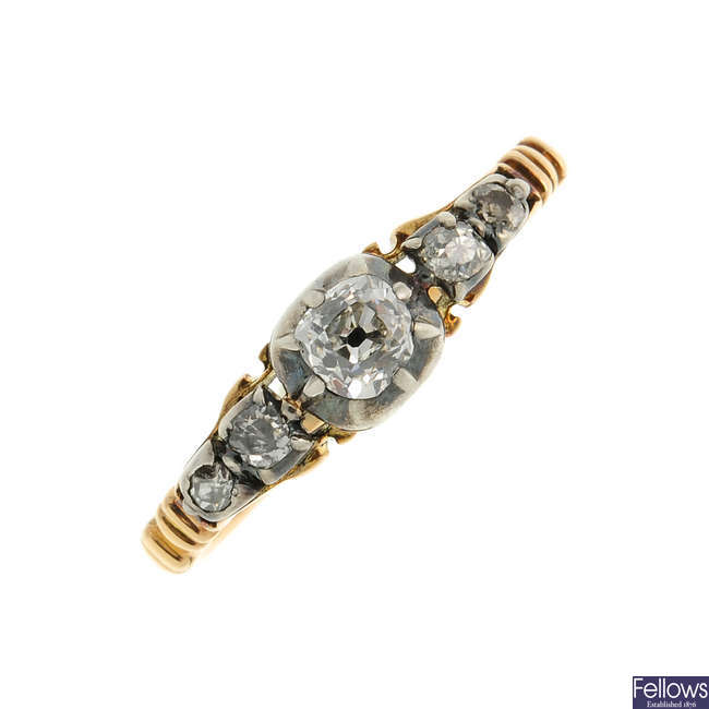 A late Georgian gold diamond ring.