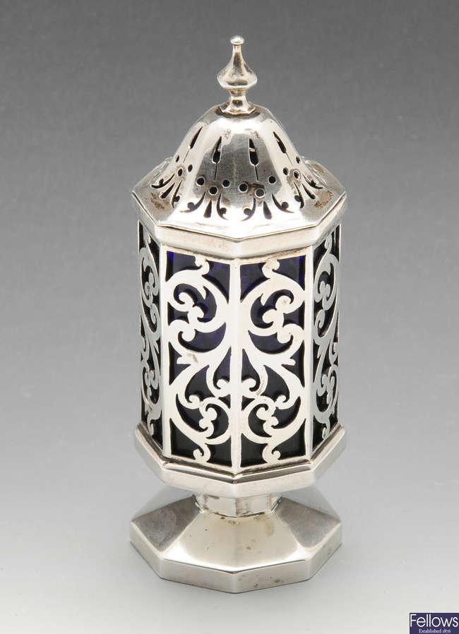 An early Victorian silver caster.