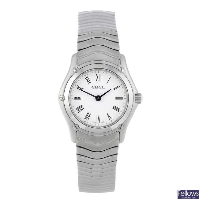 EBEL - a lady's stainless steel Classic Wave bracelet watch.