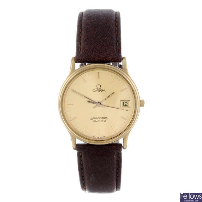 OMEGA - a gentleman's gold plated Seamaster wrist watch.