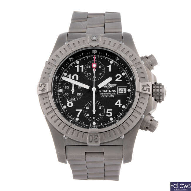 BREITLING - a gentleman's titanium Aeromarine Chrono Avenger chronograph bracelet watch.
