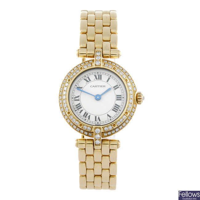 CARTIER - an 18ct yellow gold Panthere Vendome bracelet watch.