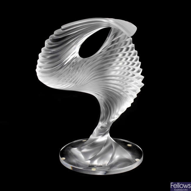 A rare modern Lalique crystal ‘trophee’ replica Ice Skating Grand Prix ice trophy