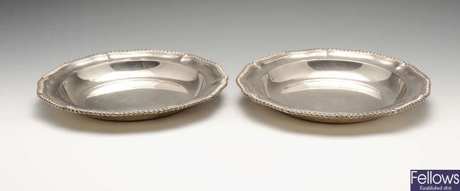 A pair of early Victorian silver entree dishes by Garrard.