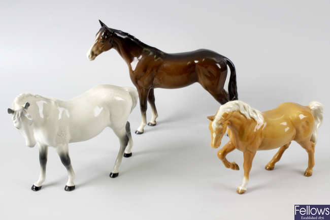 Five Beswick horses
