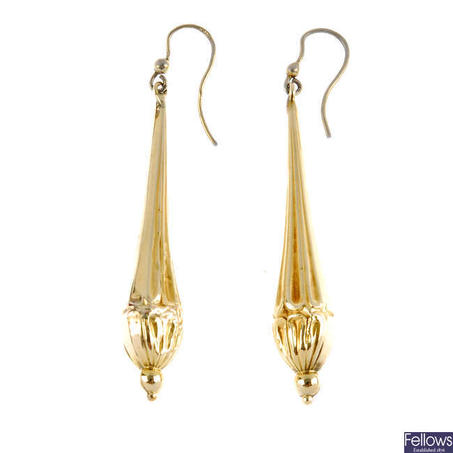 A pair of late Victorian drop earrings.