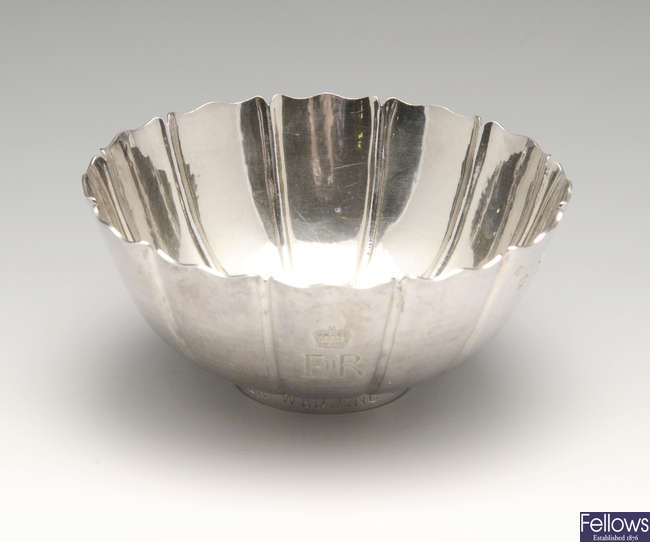 A 1970's silver commemorative bowl by Asprey & Co Ltd.