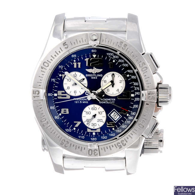 BREITLING - a gentleman's stainless steel Emergency Mission chronograph bracelet watch.