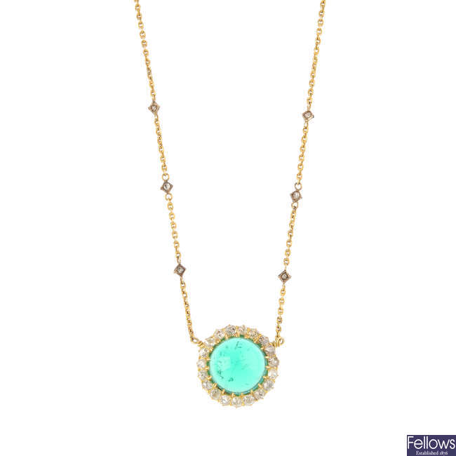 A Colombian emerald and diamond necklace