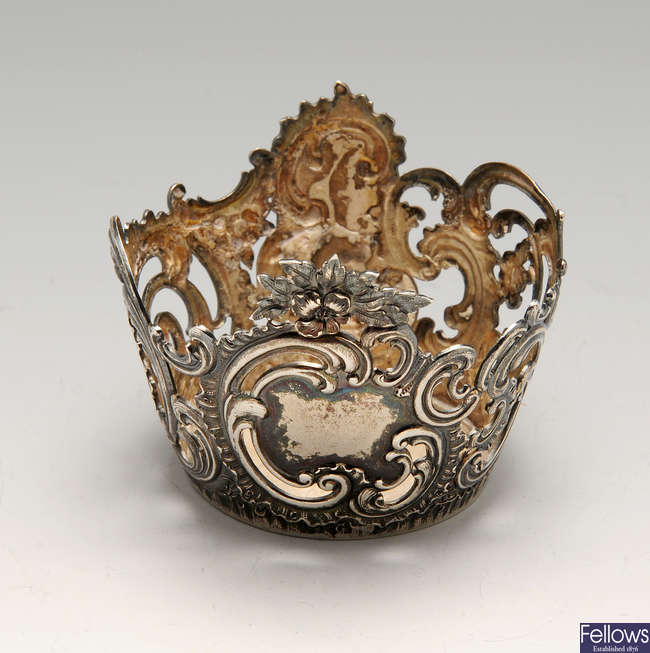 A turn of the century Russian silver mount by Fabergé, workmaster's mark I.P. for Julius A. Rappoport.