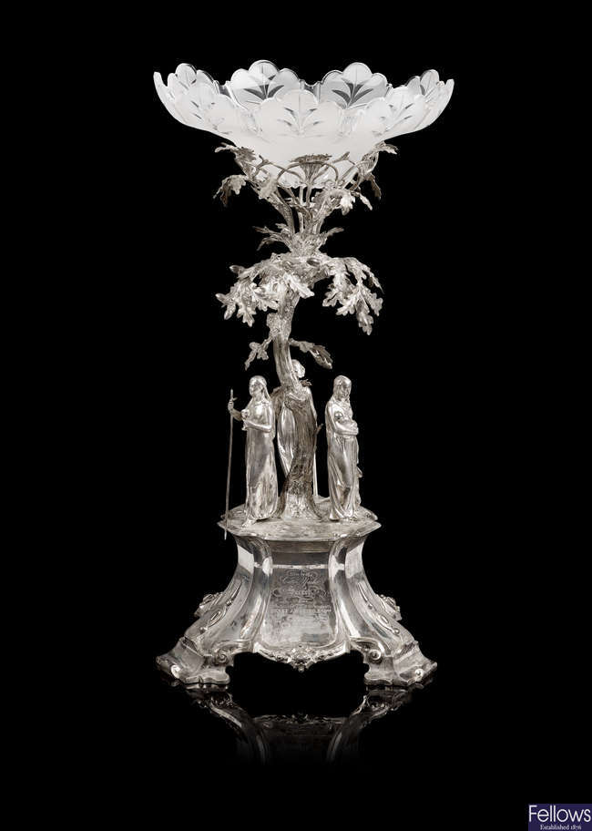 A Victorian silver centrepiece by Edward & John Barnard.