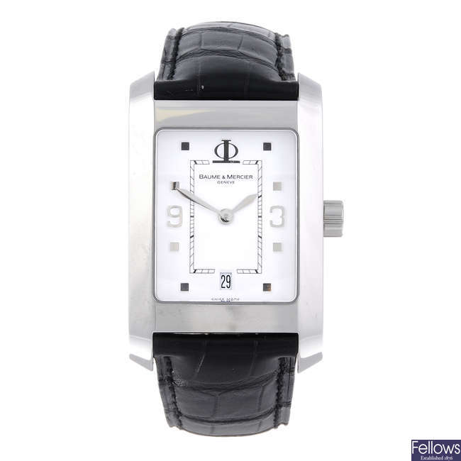 BAUME & MERCIER - a gentleman's stainless steel Hampton wrist watch.