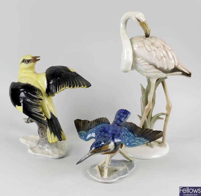 A large collection of Rosenthal porcelain birds