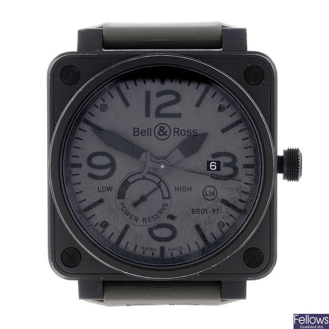 BELL & ROSS - a limited edition gentleman's PVD-treated stainless steel Commando wrist watch.