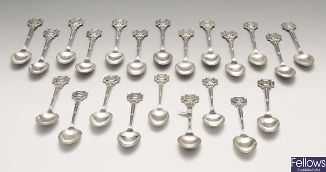 A collection of 22 early twentieth century Society of Miniature Rifle Clubs teaspoons.