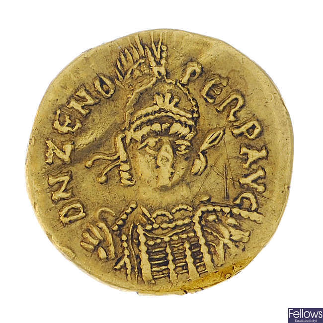 Roman Empire, Zeno (AD 476-491), gold Solidus.