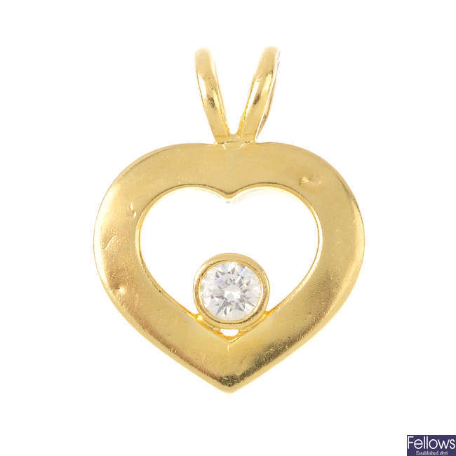 A diamond pendant, with 18ct gold chain.