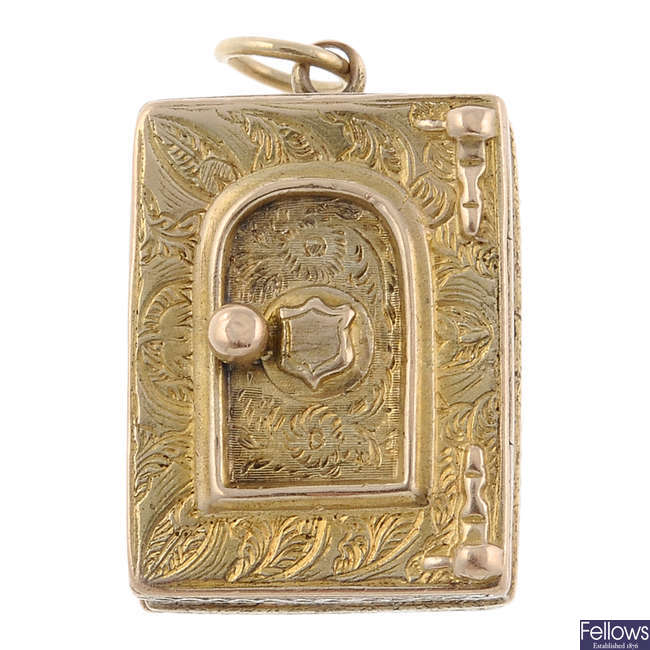 A mid Victorian silver gilt safe locket.
