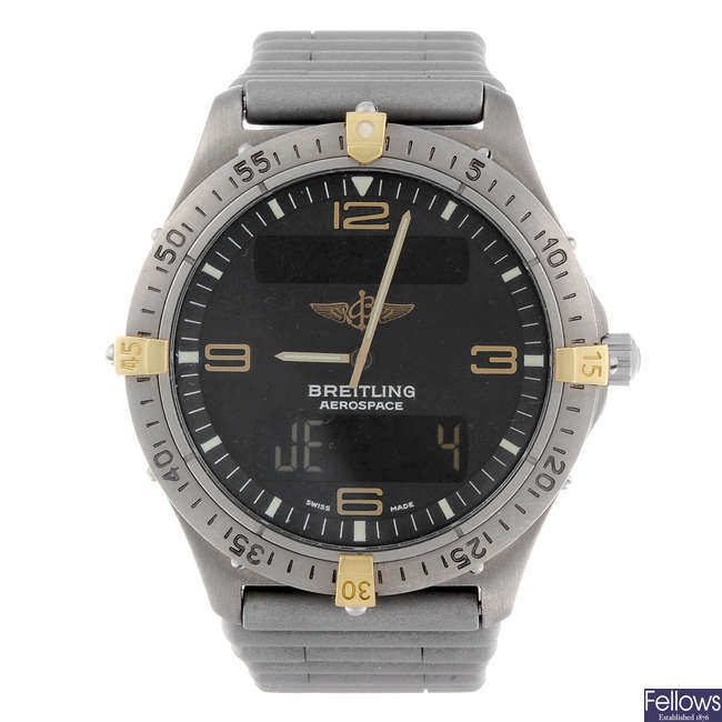 BREITLING - a gentleman's titanium Aerospace chronograph bracelet watch.