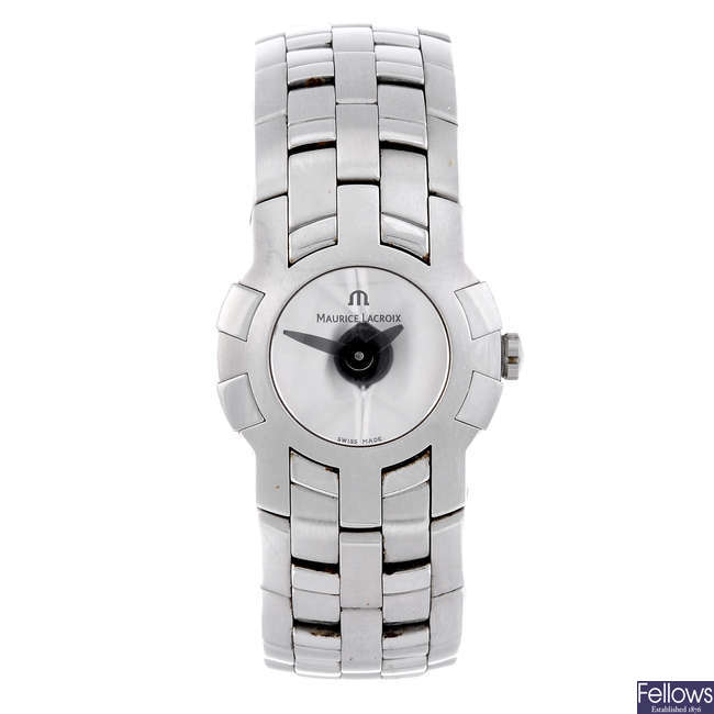 MAURICE LACROIX - a lady's stainless steel Milestone bracelet watch.