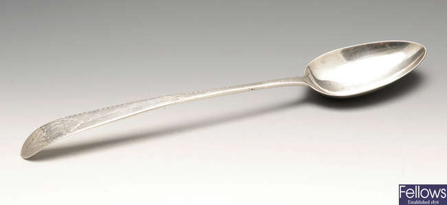 A George III Irish silver basting spoon in Old English pattern.