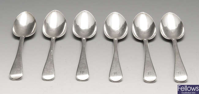 A selection of Georgian, Victorian & later spoons, etc.