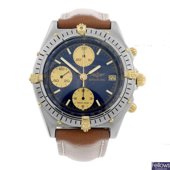 BREITLING - a gentleman's stainless steel Chronomat chronograph wrist watch.