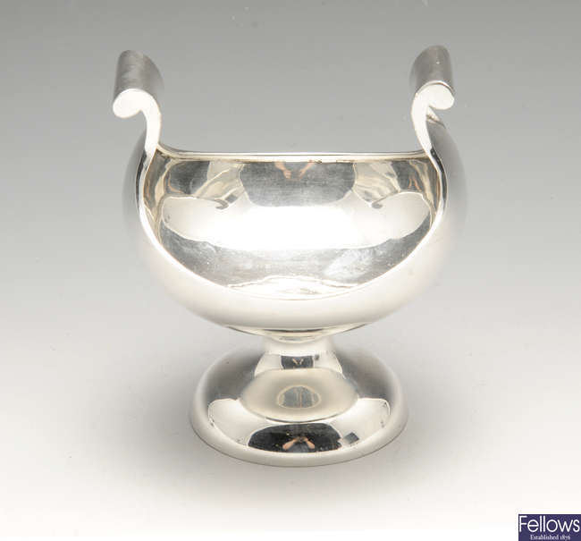 An early 20th century small silver pedestal dish.