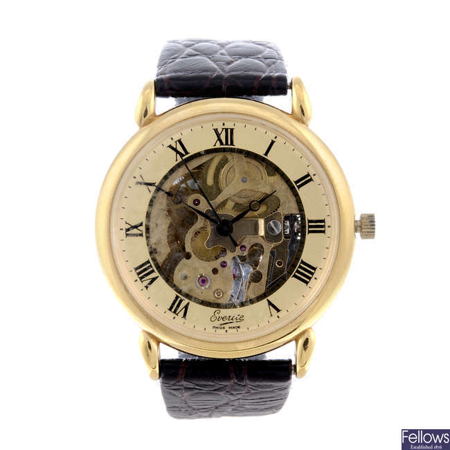 EVERITE - a gentleman's gold plated wrist watch.