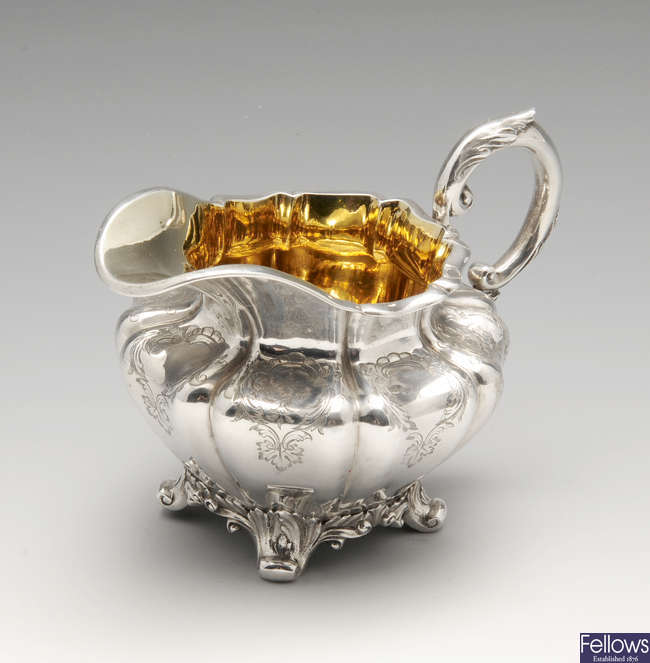 An early Victorian silver cream jug.