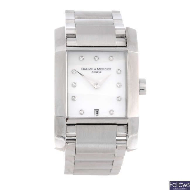 BAUME & MERCIER - a lady's stainless steel Hampton bracelet watch.