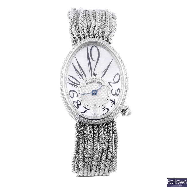 BREGUET - a lady's 18ct white gold Reine De Naples bracelet watch.
