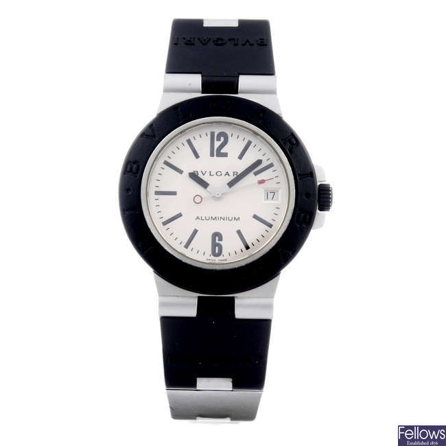 BULGARI - a gentleman's Diagono Aluminium wrist watch.