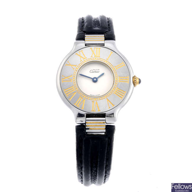CARTIER - a stainless steel Must De Cartier 21 wrist watch.