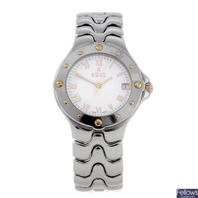 EBEL - a gentleman's stainless steel SportWave bracelet watch.
