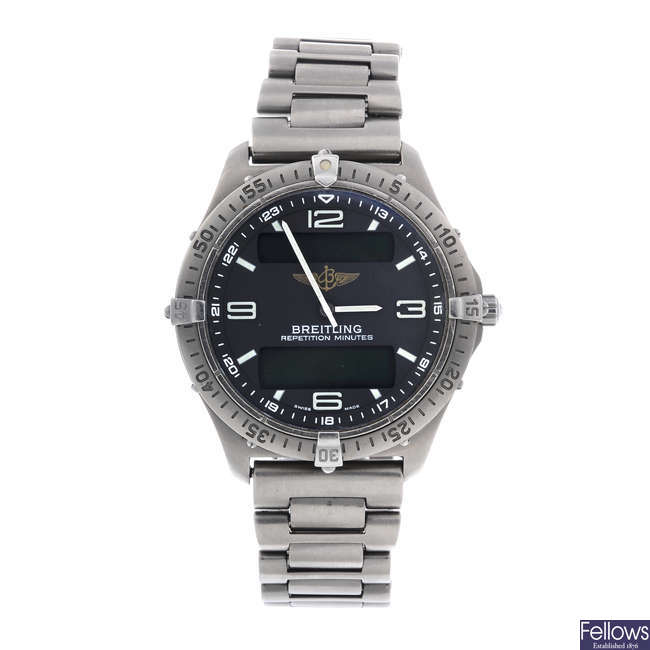 BREITLING - a gentleman's titanium Professional Aerospace chronograph bracelet watch.
