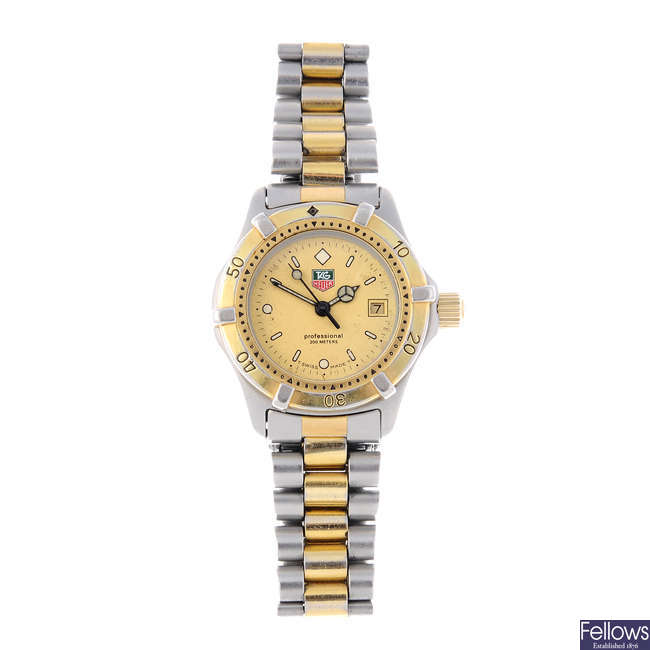 TAG HEUER - a lady's bi-colour 2000 Series Professional bracelet watch.