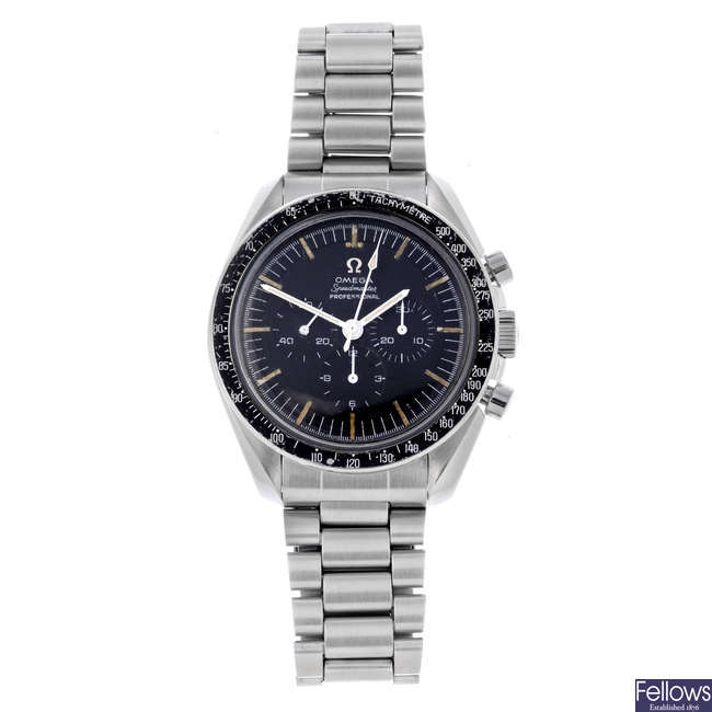 OMEGA - a gentleman's stainless steel Speedmaster 'Pre-Moon' chronograph bracelet watch.