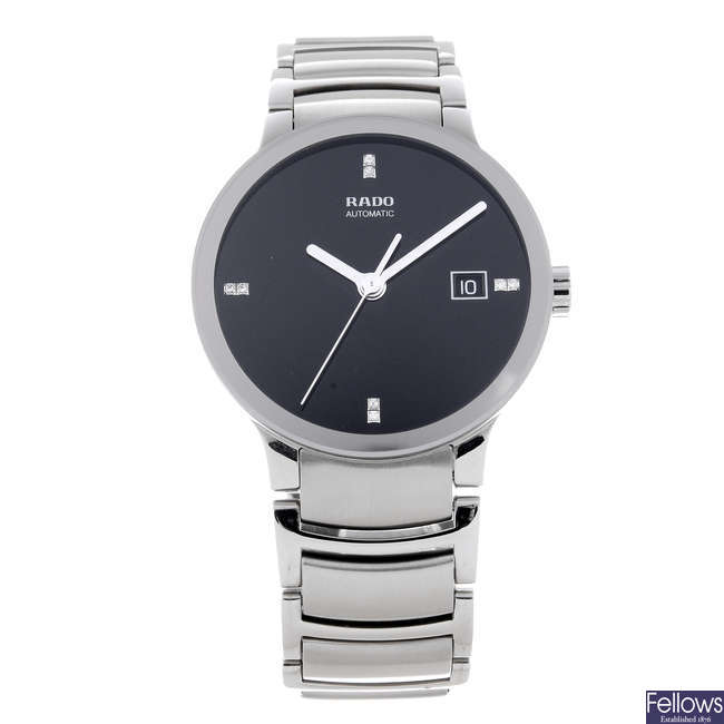 RADO - a gentleman's stainless steel Centrix bracelet watch.