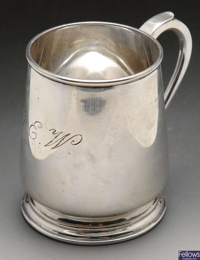 A nineteenth century Indian Colonial christening mug.