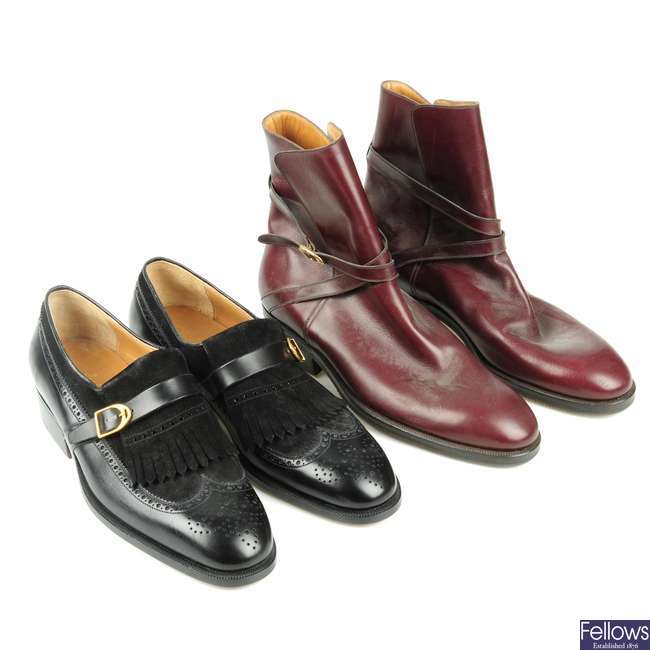 AUBERCY - two pairs of gentlemen's bespoke shoes.