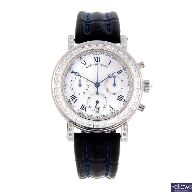BREGUET - a platinum Marine chronograph wrist watch.
