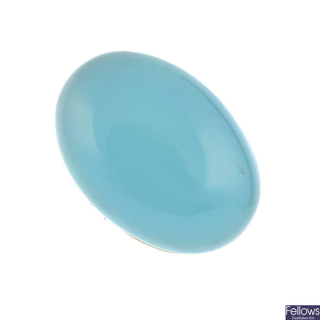 A chalcedony dress ring.