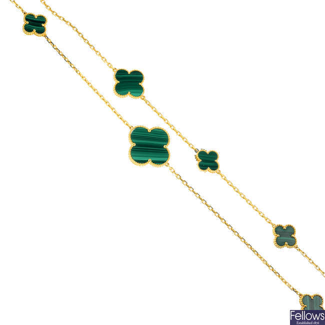 Used A/Good Condition] Van Cleef & Arpels Magic Alhambra Malachite Long  K18YG Women's Necklace 20423669