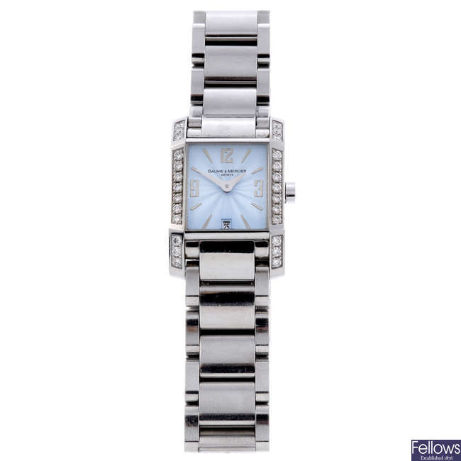BAUME & MERCIER - a lady's stainless steel Hampton bracelet watch.