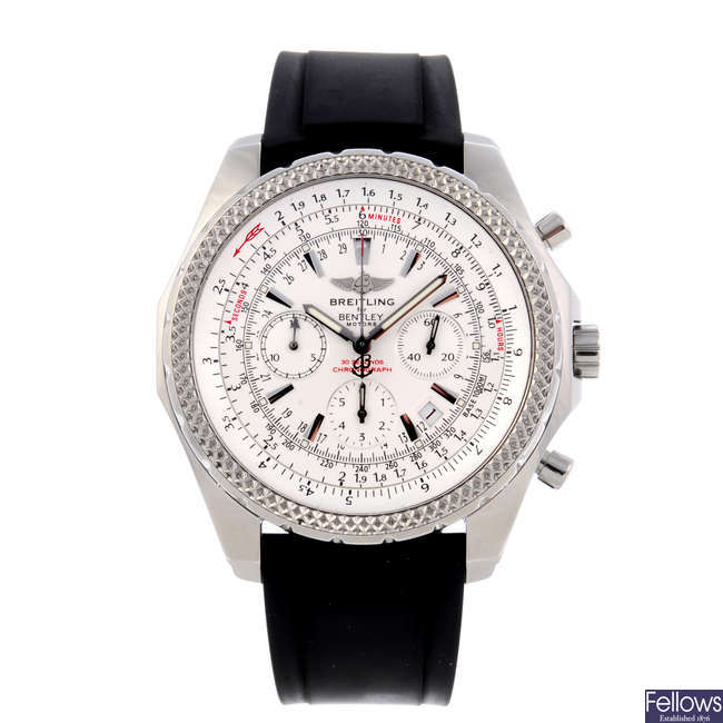 BREITLING - a gentleman's stainless steel Breitling for Bentley Motors chronograph wrist watch.