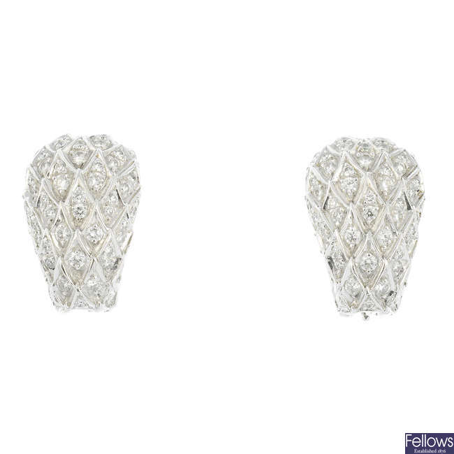 FOCHTMANN - a pair of diamond earrings.