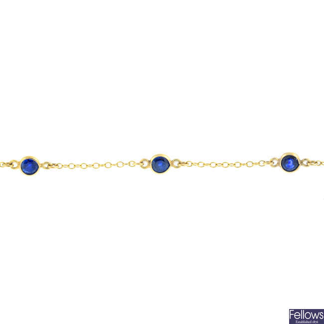 Two 9ct gold sapphire jewellery.
